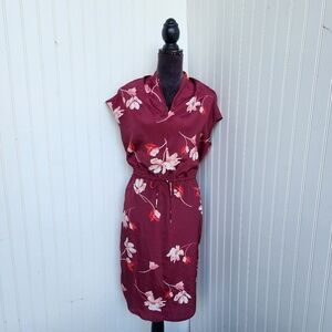 Ralph Lauren Women's Bolorma Sheath Crepe Midi-Length Dress Burgundy Red Zip  2